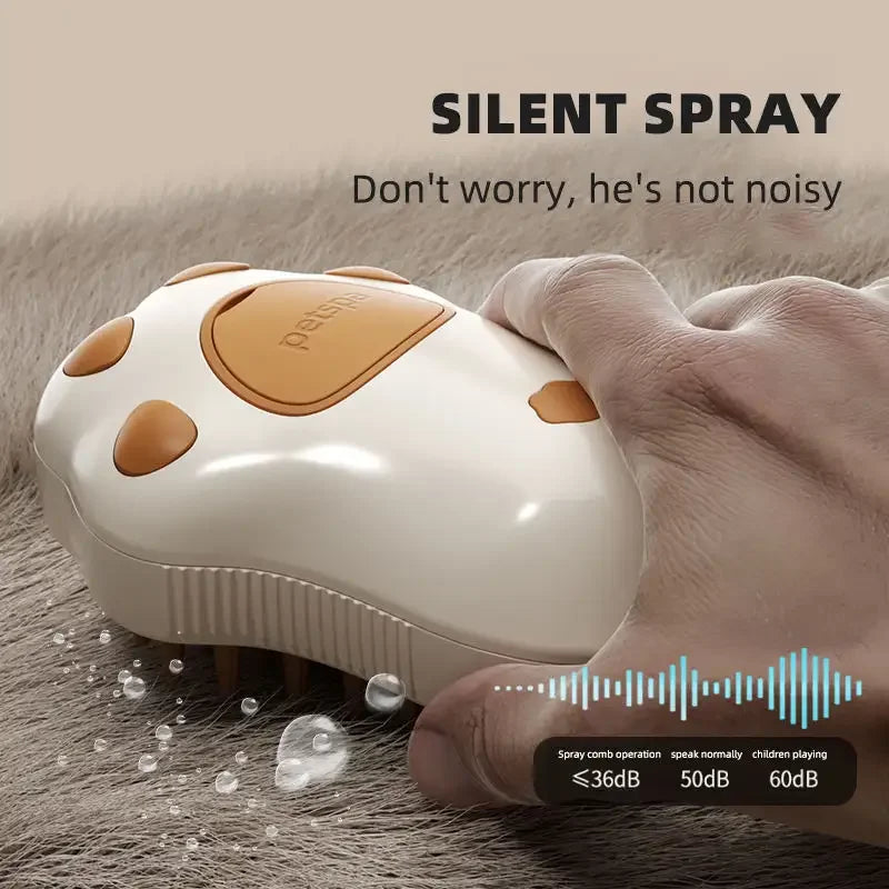 Electric Cat Steam Brush – 3-In-1 Pet Grooming Comb with Water Spray for Cats and Dogs, USB Rechargeable