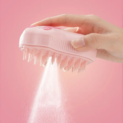 Electric Cat Steam Brush – 3-In-1 Pet Grooming Comb with Water Spray for Cats and Dogs, USB Rechargeable