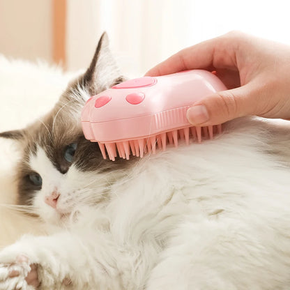 Electric Cat Steam Brush – 3-In-1 Pet Grooming Comb with Water Spray for Cats and Dogs, USB Rechargeable